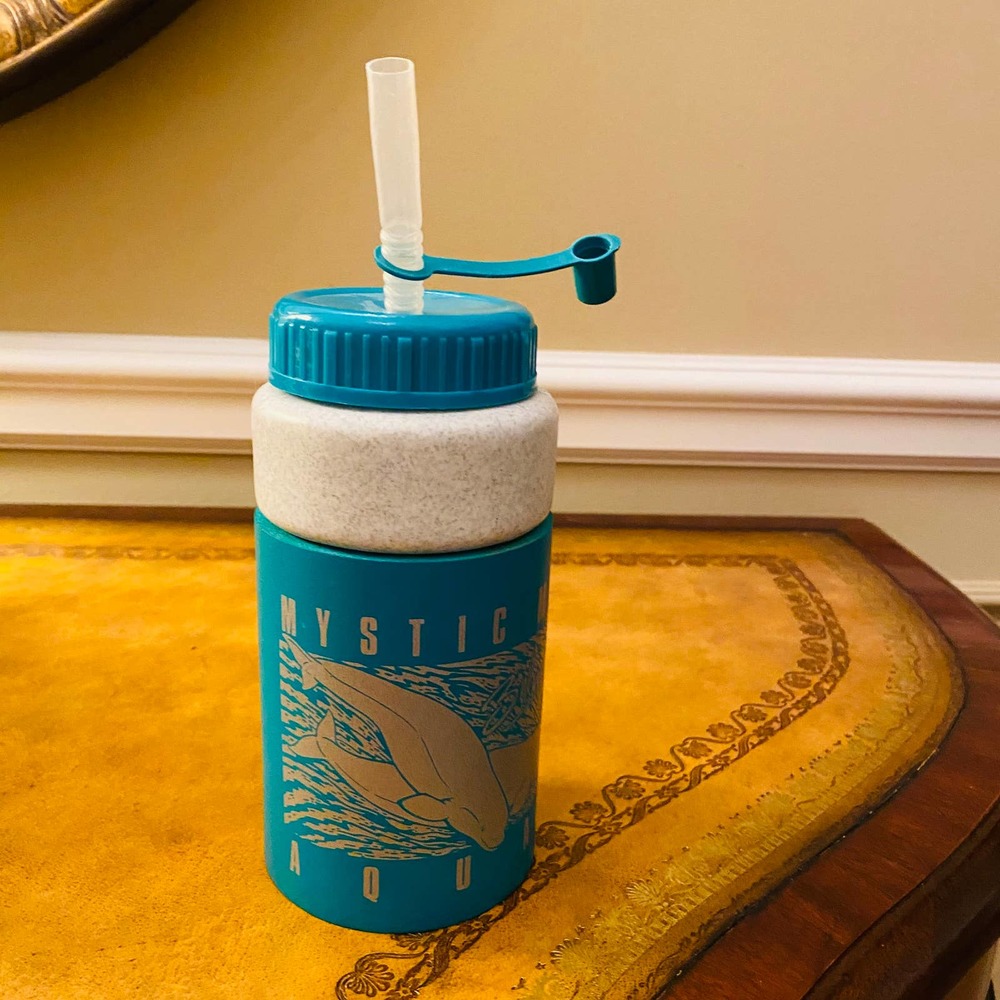Mystic Marinelife Aquarium Connecticut Koozie Mini Sport Straw Water Bottle